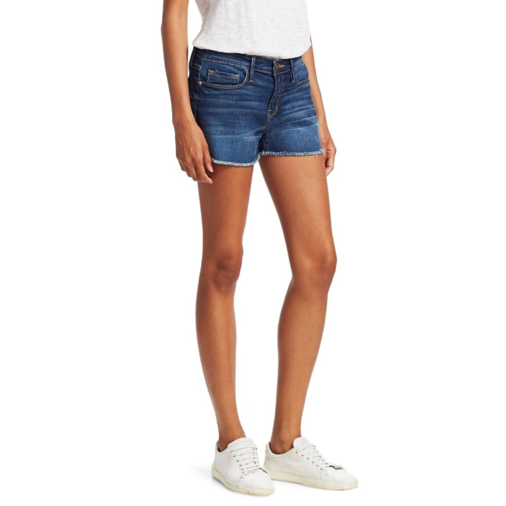 Frame - Le Cut Off Mid-Rise Denim Shorts in Williams